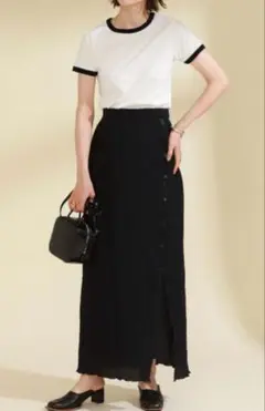 Ray BEAMS シャーリング スリット スカート