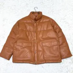 Y2K サントリー　BOSSジャン　レザーダウンジャケット　本革　キャメル　M