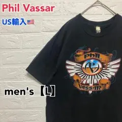 ●T550【US輸入】フィル・ヴァッサ関係 Tシャツ ブラック系メンズ【L相当】