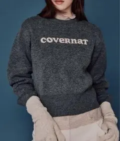 【新品未使用タグ付き】covernat クーパーロゴニット チャコール Sサイズ