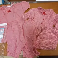 赤いチェックパジャマ　2つセット
