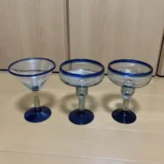 メキシコガラス　　グラス3個