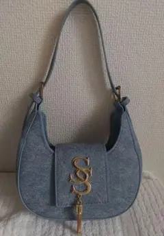 水色 フェルト風 ショルダーバッグ