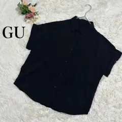 【GU】半袖シャツ　ブラウス　ブラック　黒　M 330866 薄手