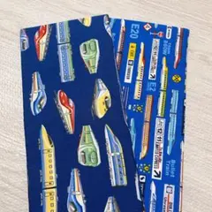 乗り物 新幹線 オックス プリント 生地 布 青色系 ブルー