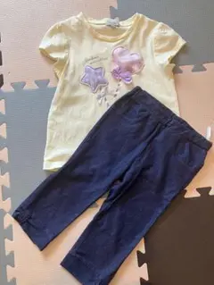 エニィファム　anyfam ビーズTシャツカプリパンツ　110 120