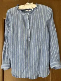 GAP XS ライトブルー ストライプ 長袖シャツ