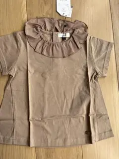 フリル　襟 ブラウン　半袖シャツ 100cm カットソー　Tシャツ　シャツ