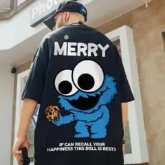 【新品】メンズ モンスター オーバーサイズ Tシャツ ブラック