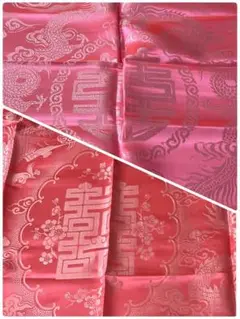 中国　サテン生地　2枚