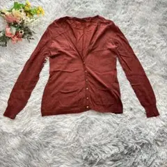 バナナリパブリック　アルパカ混カーディガン　【M】　ボルドー　長袖　薄手