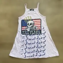 FLAKE スカルプリント ノースリーブワンピース
