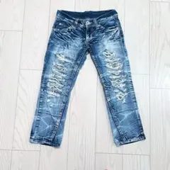 GRAZIE ダメージ加工 グレーデニム スキニーパンツ
