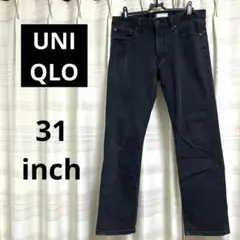 【匿名配送】UNIQLOメンズ ストレートデニムパンツ 31インチ 黒