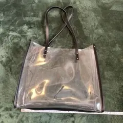 透明トートバッグ レディース クリア PVC 素材 合成皮革