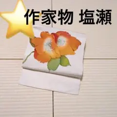 ⭐️ 塩瀬 作家物 手描き 九寸名古屋帯