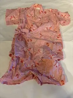 金魚模様 ピンク甚平 90cm