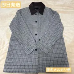【未使用】ユナイテッドアローズGLR チェスターコート ブラウンチェック柄