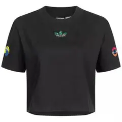 美品　アディダス　キルティングTシャツ 　ショート丈　へそ出し 美品 アディダス キルティングTシャツ ショート丈 へそ出し