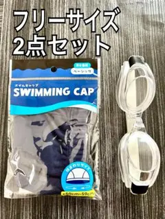 新品 水泳帽&水中メガネ、紺×クリア。水泳海水浴プール。アウトドア b y rd