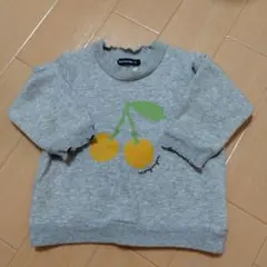 オレンジプリント グレー トレーナー 80