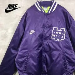 【NIKE】スタジャン ナイロン デカロゴ ロゴ刺繍 スウォッシュ ワッペン M