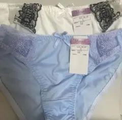 Minarlミナール新品2枚Lショーツ下着レディース未使用パンツ女性用ブルー白
