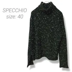 【スペッチオ】SPECCHIOタートルネックニットセーター 日本製 40ブラック