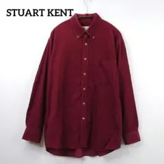 【LL】STUART KENT コーデュロイ調シャツ ボルドー 長袖 ゆったり