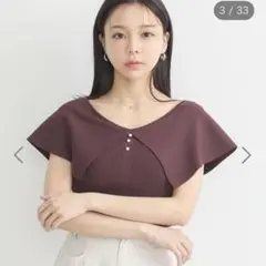 ビッグカラーノースリニットトップス