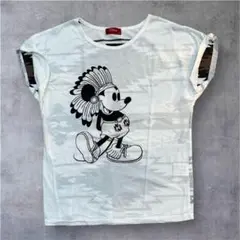 【美品】　ミッキー Tシャツ インディアン柄 　M　ディズニー