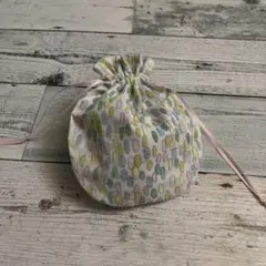 ハンドメイド　まんまる巾着　小物入れ　ミナペルホネン　ジェリービーンズ使用