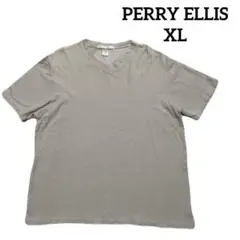 ☘️ PERRY ELLIS ペリーエリス　VネックTシャツ グレー　XL＊QG