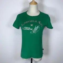 ★美品★ Converse コンバース Tシャツ 半袖 グリーン ロゴ Mサイズ
