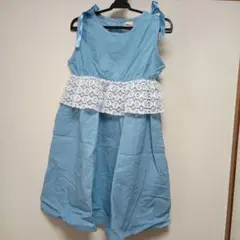 Bee　新品　水色レース付きノースリーブワンピース