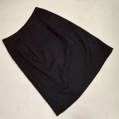 良品★a.v.v スカート ひざ丈 ツイード スリット オフィス S 黒