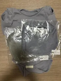 sowan オーガニックコットンロンパース&スタイ2枚セット