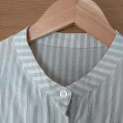 ストライプシャツ　オーガニックコットンブレンド