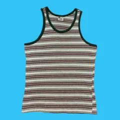 70s Knit Classic マルチボーダー タンクトップ Mサイズ