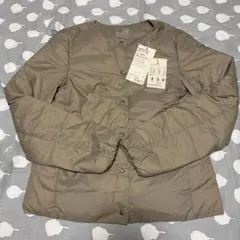 無印良品MUJI ノーカラー ダウンジャケット XS ベージュ