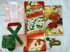 振袖セット 成人式 振袖 正絹 駒刺繍 金彩加工 流水花文