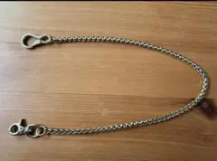 真鍮製　 編み込みデザイン ウォレットチェーン 約53.5cm 幅6mm