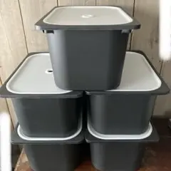 IKEA イケア　トロファスト　ブラック　黒　ふた付き　5個セット