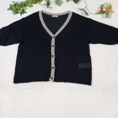 サマンサモスモス　透かし編み　半袖カーディガン