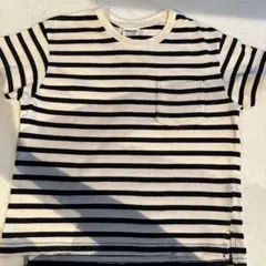 BREEZE 120㎝　子供用ボーダーTシャツ　アイボリー×黒