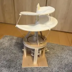 (完成品)木製科学模型 木工 工作キット レオナルド・ダ・ヴィンチのヘリコプター