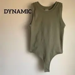 DYNAMIC オリーブ色 ノースリーブ ボディスーツ ロンパース