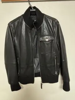 BOSS ブラックレザーアウター
