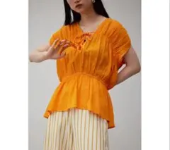 ギャザーペプラムブラウス　AZULbyMOUSSY