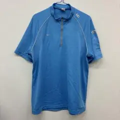 Nike 青 ジッパー付き 半袖シャツ　XL ユ6